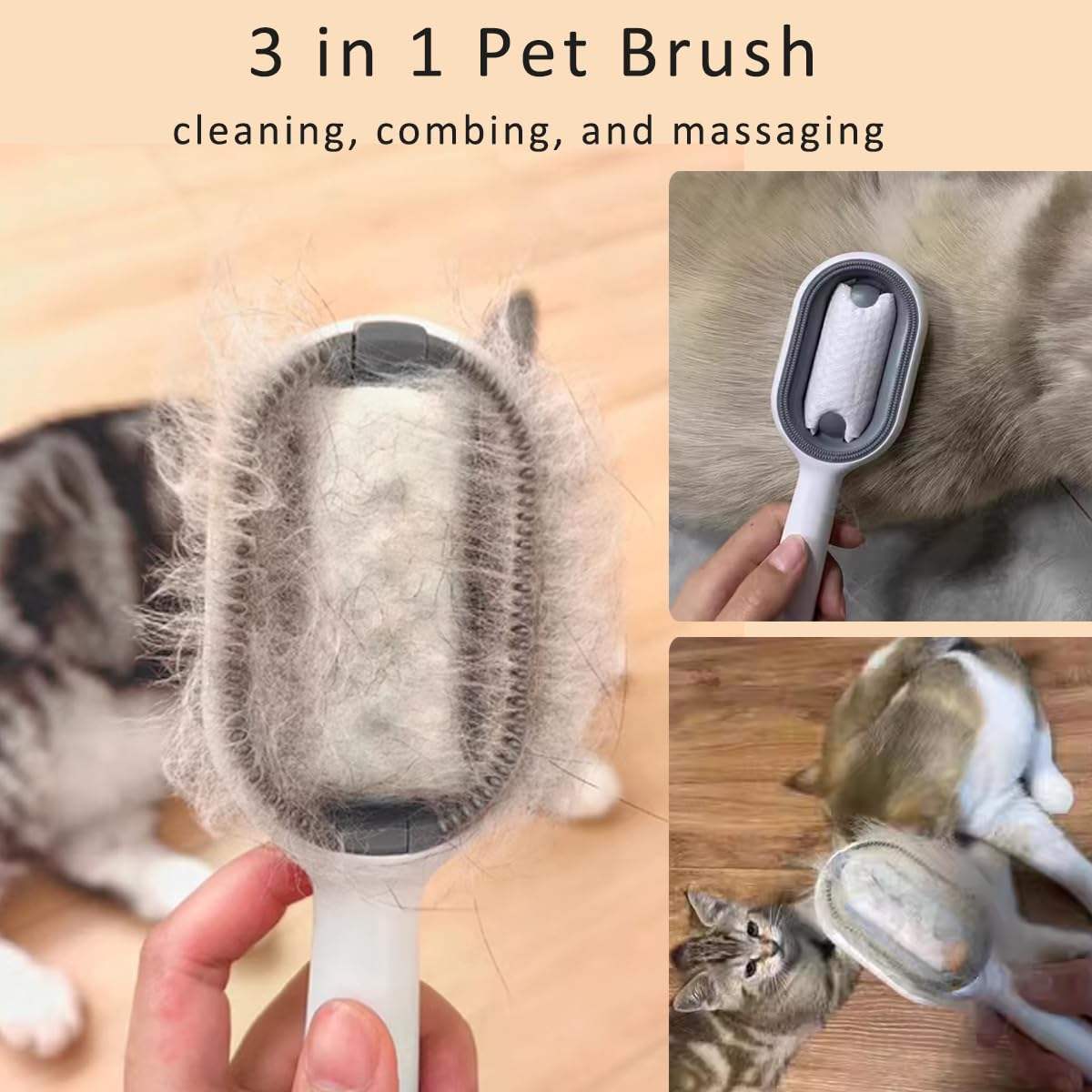 4-in-1 pet grooming brush for cats and dogs, photo 3